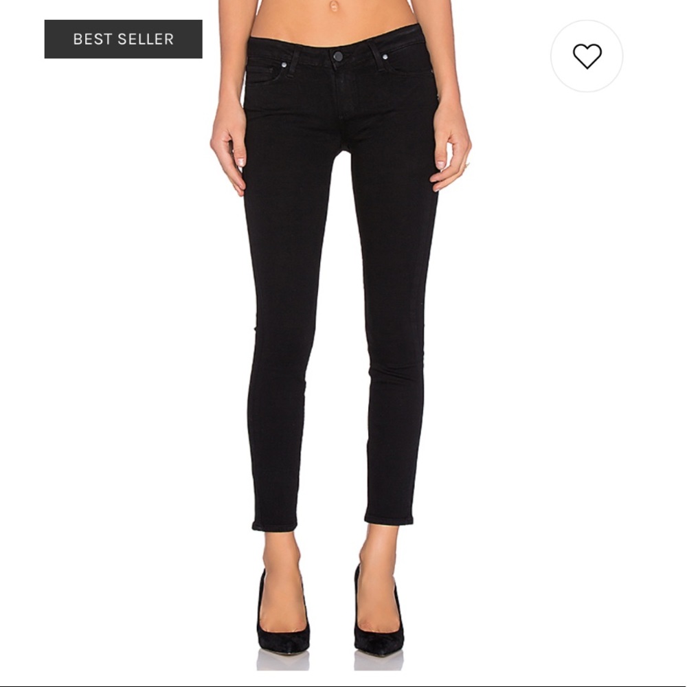 Paige - Verdugo Ankle Skinny in Black Shadow